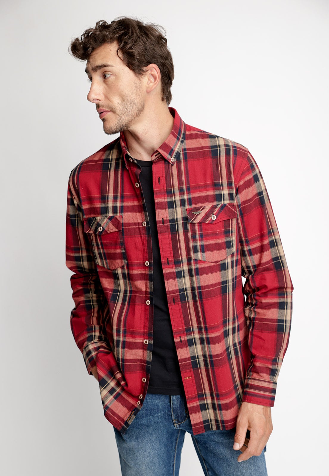 CAMISA CHECKERED DALLAS FJ RED - 1