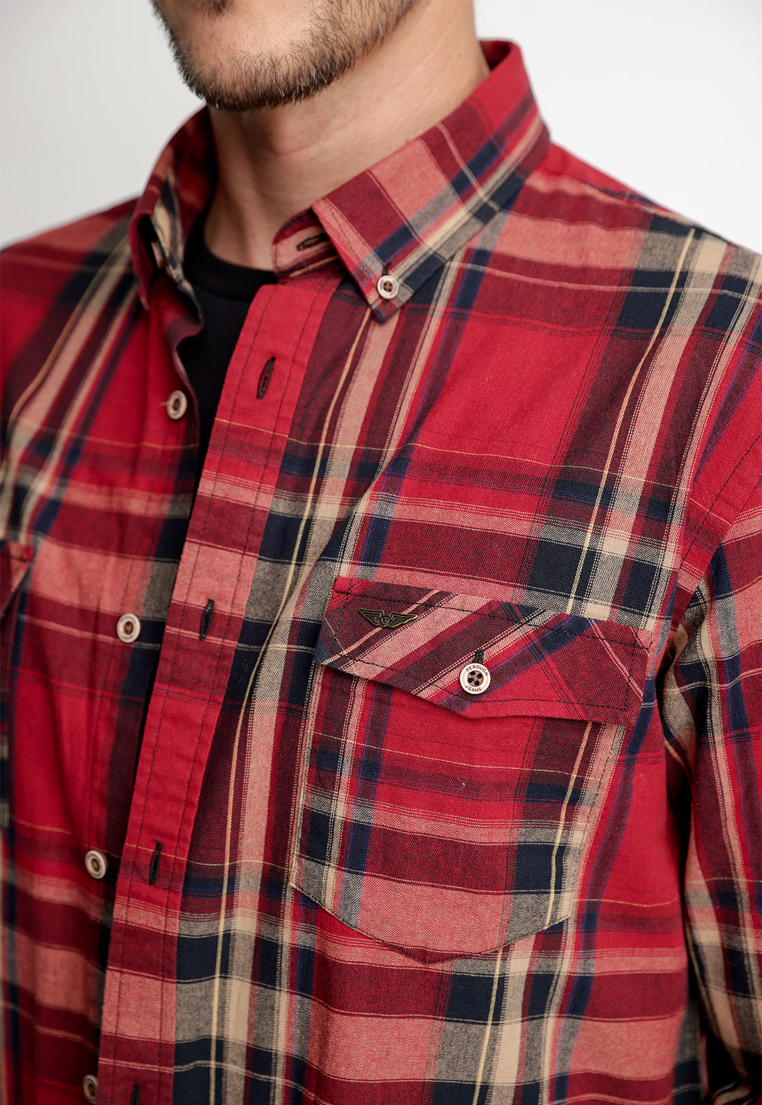 CAMISA CHECKERED DALLAS FJ RED - 3