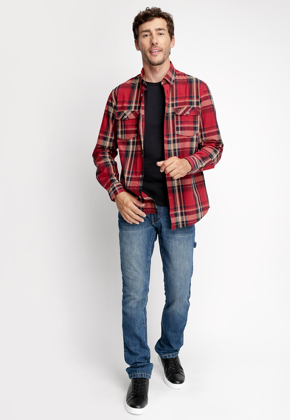 CAMISA CHECKERED DALLAS FJ RED - 4