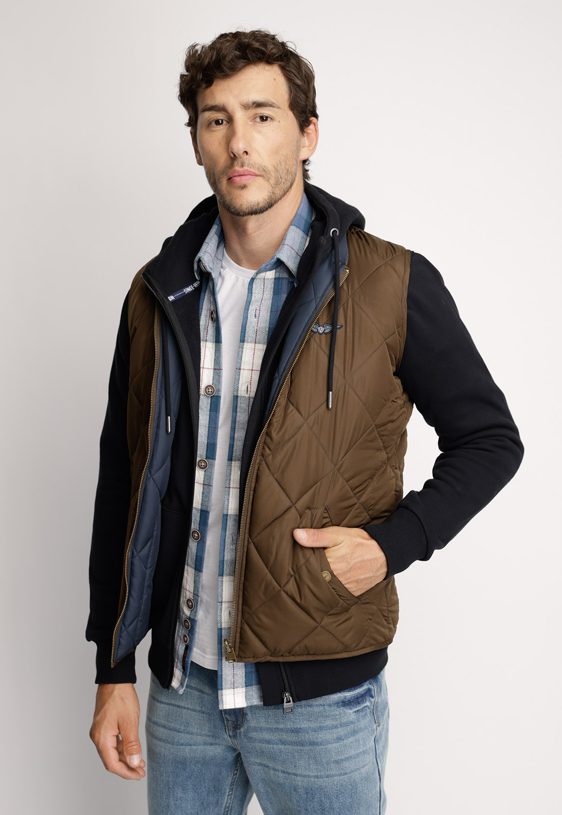 CHAQUETA SIN MANGAS BOMBER REVERSIBLE FJ KHAKI - 1