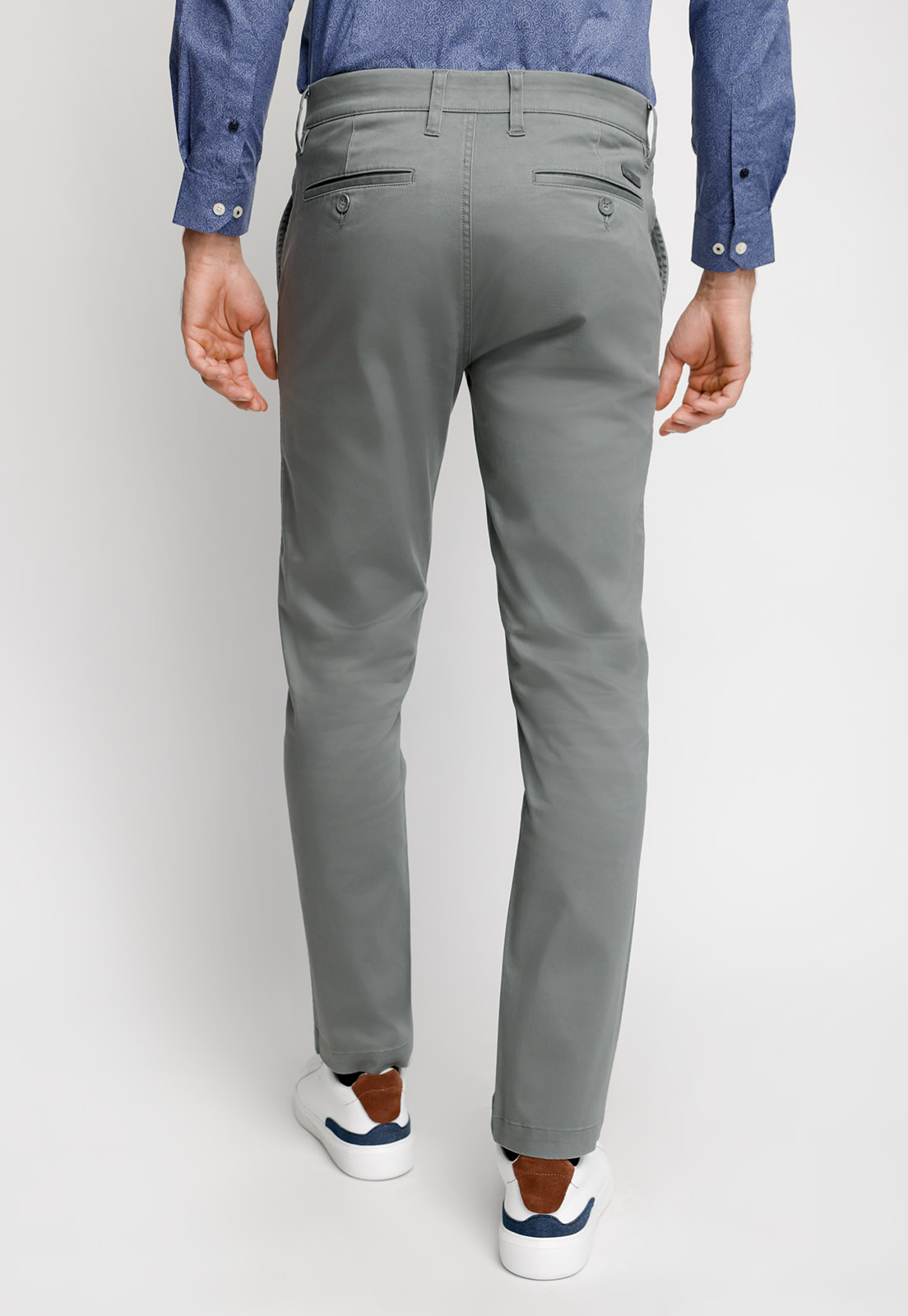 PANTALÓN TWILL SIN PLIEGUES SLIM L/31 LT GREY - 2