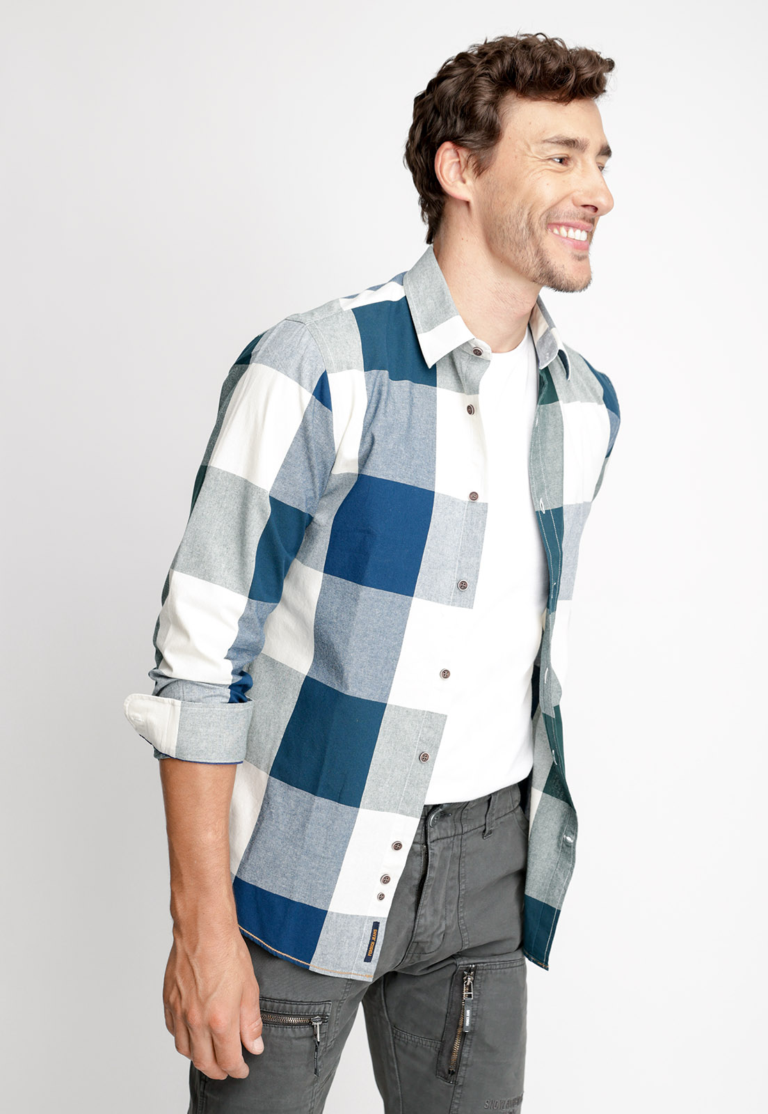 CAMISA CUADRO COLOR FJ GREEN - 1