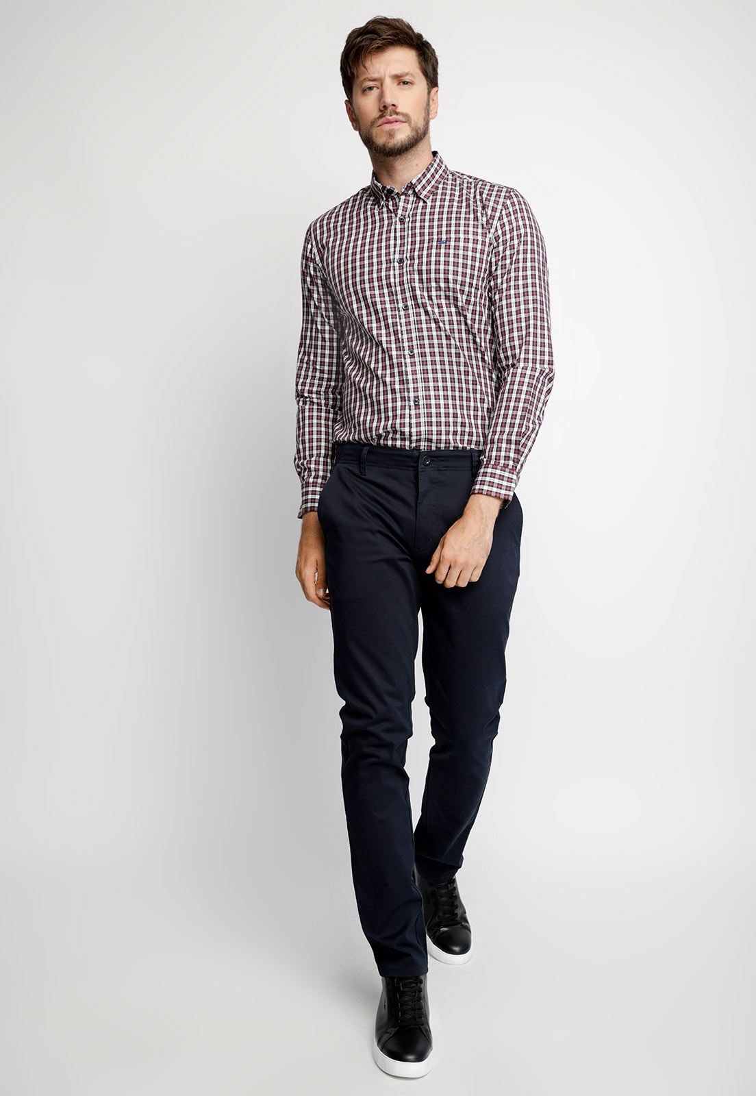 CAMISA SMART CASUAL BRISTOL CABERNET - 4