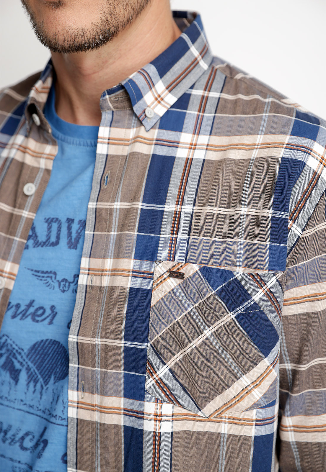 CAMISA CHECKERED SAN DIEGO FJ CAMEL - 3