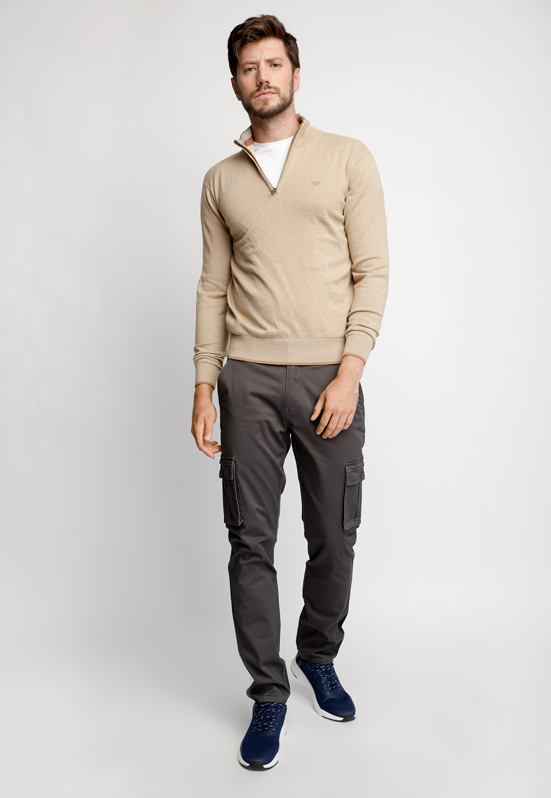 SWEATER LONDON SMART CASUAL BEIGE MELANGE - 4