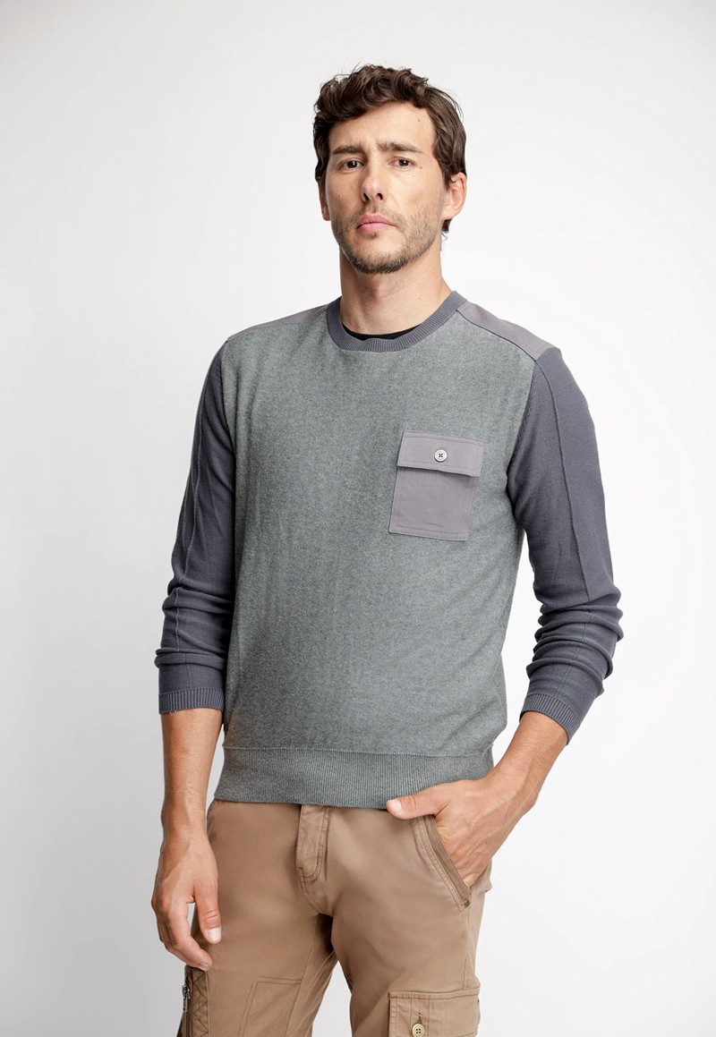 SWEATER WISCONSIN DK GREY MELANGE - 1