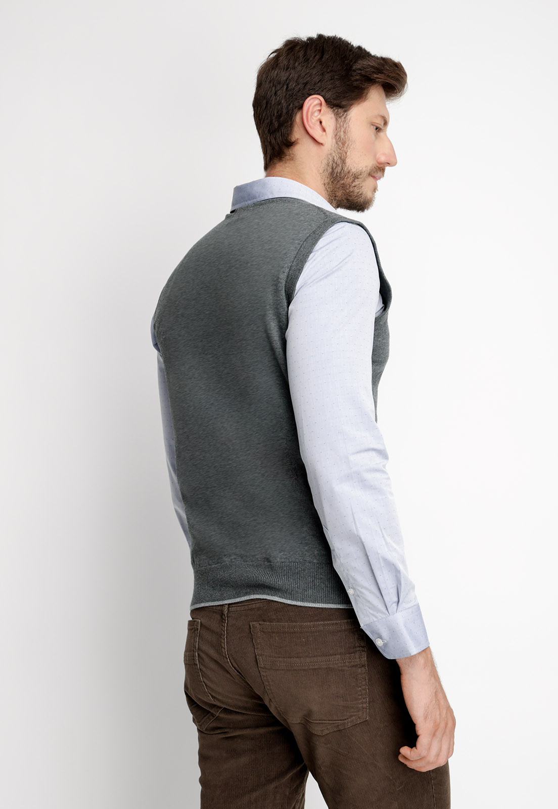 SWEATER SIN MANGAS SMART CASUAL GRAFITO MELANGE - 2