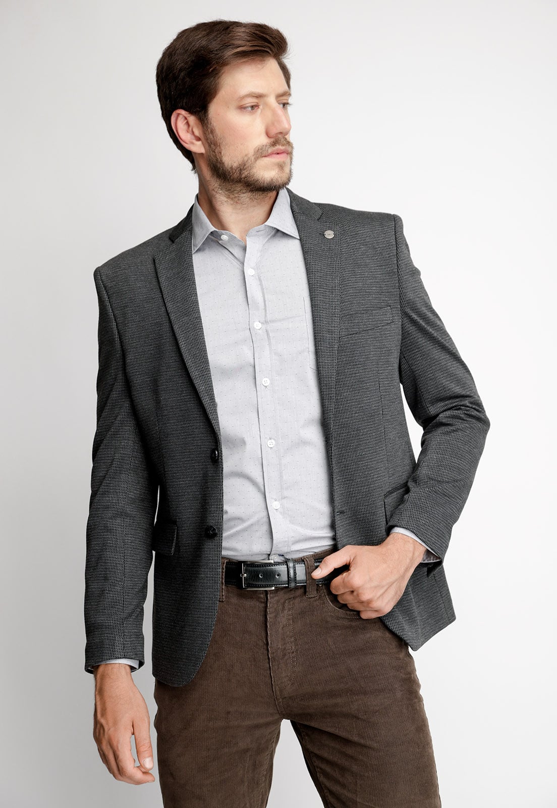 BLAZER MINI CHECKERED F DK. GREY - 1