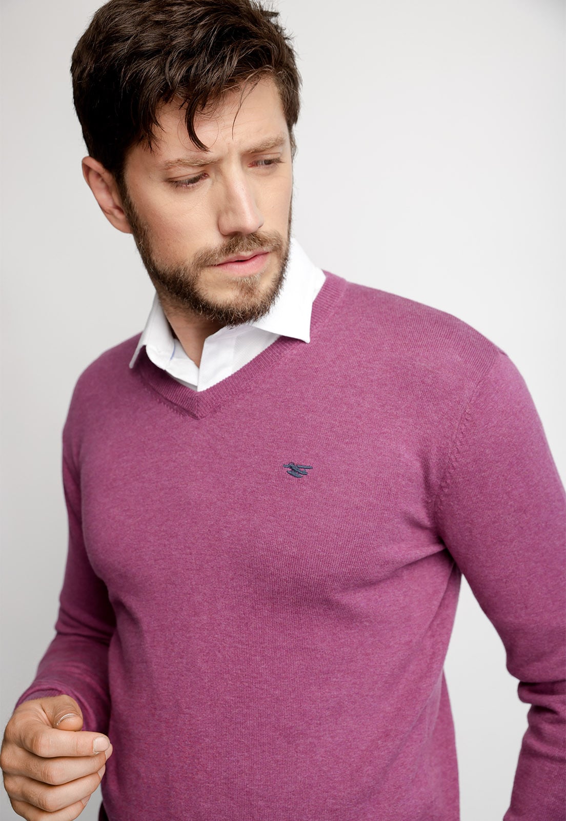 SWEATER MELANGE SMART CASUAL PURPLE MELANGE - 3