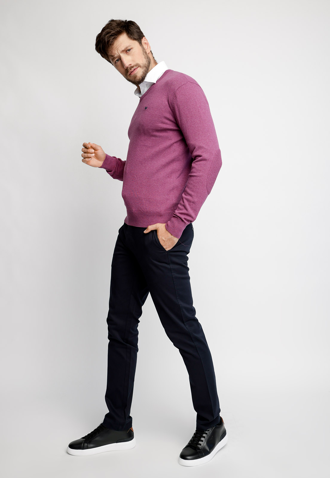 SWEATER MELANGE SMART CASUAL PURPLE MELANGE - 4