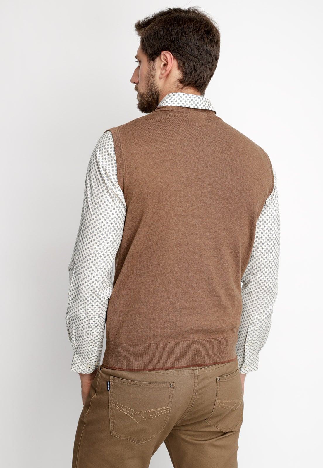 SWEATER SIN MANGAS SMART CASUAL COFFE MELANGE - 2