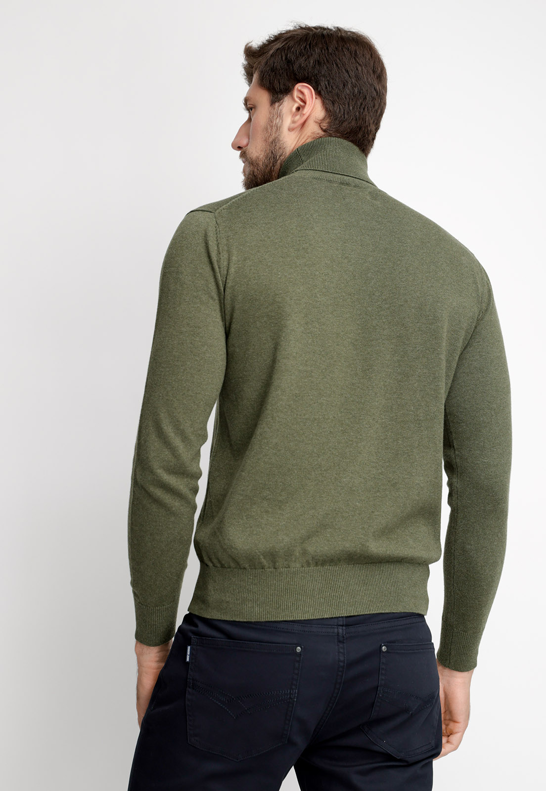 SWEATER SMART CASUAL TURTLE NECK LT MILITARY - 2