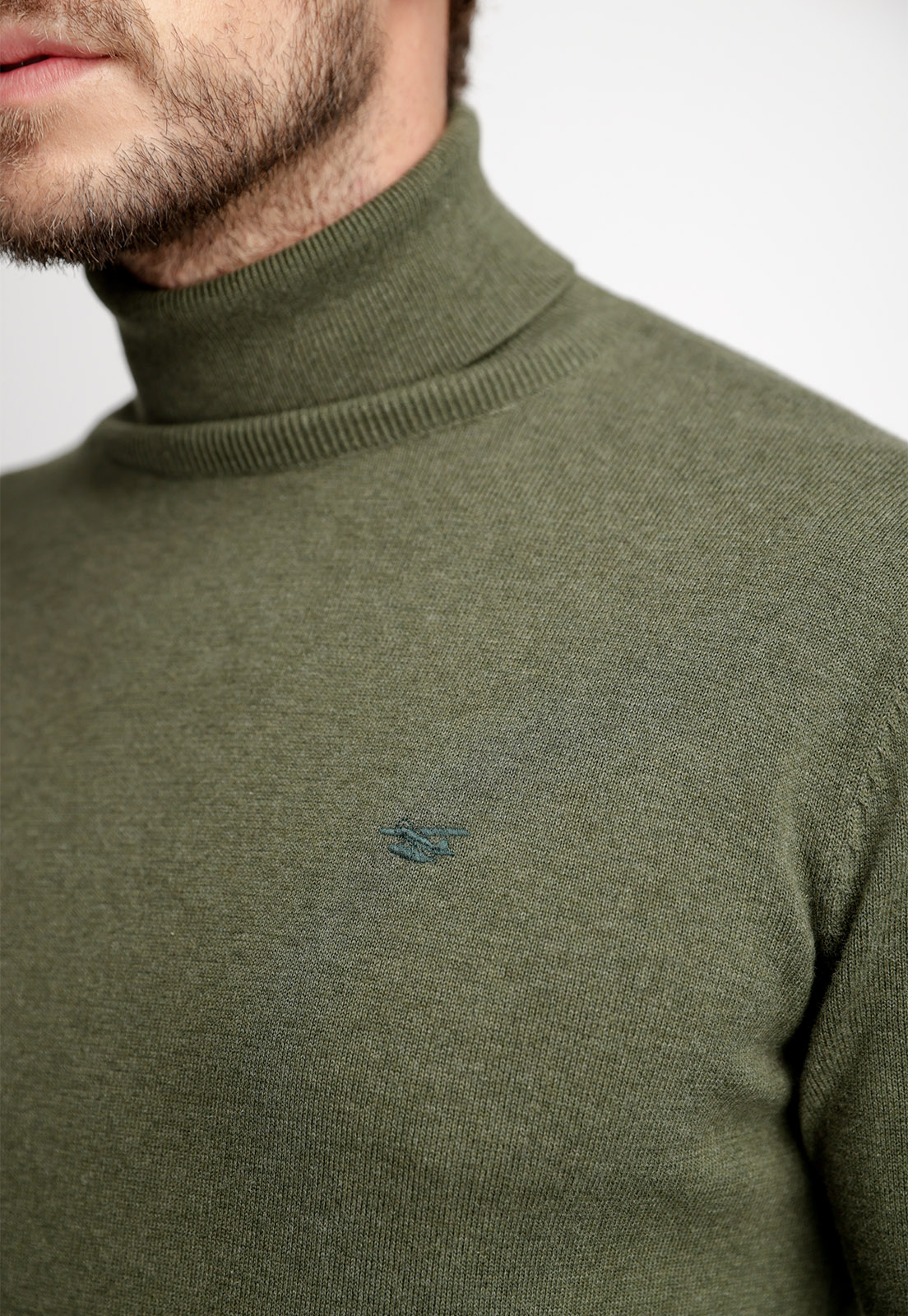 SWEATER SMART CASUAL TURTLE NECK LT MILITARY - 3