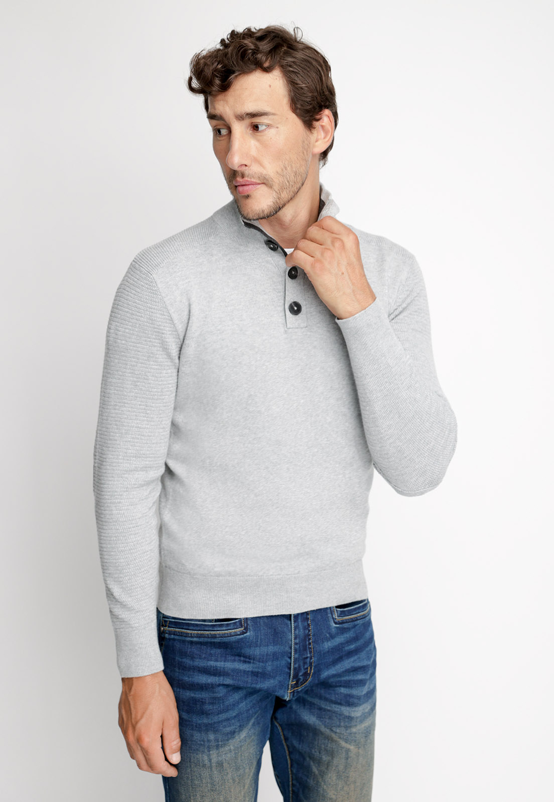 SWEATER KENTUCKY GREY MELANGE - 1