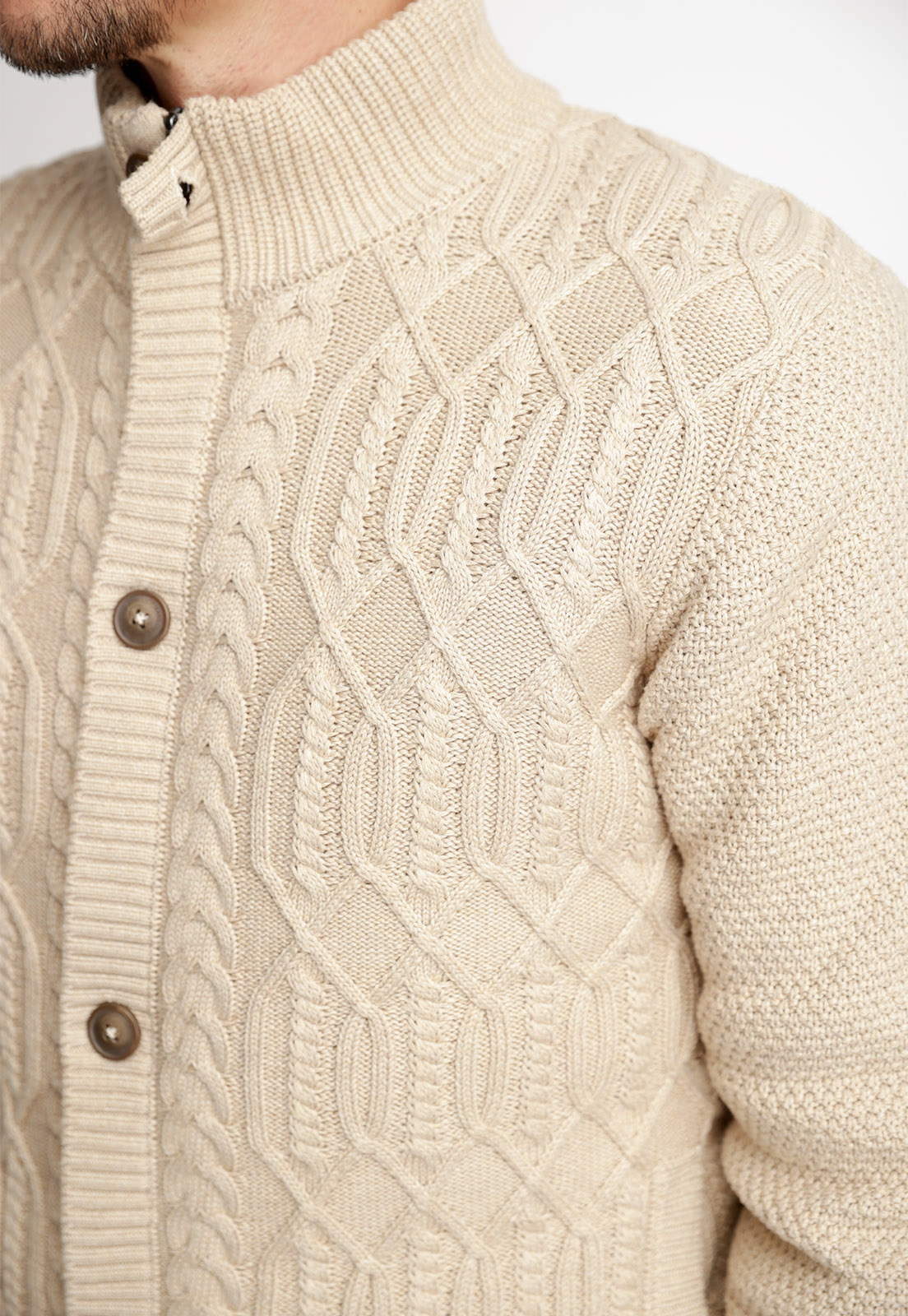 CARDIGAN SHERPA NEW YORK ECRU MELANGE - 3
