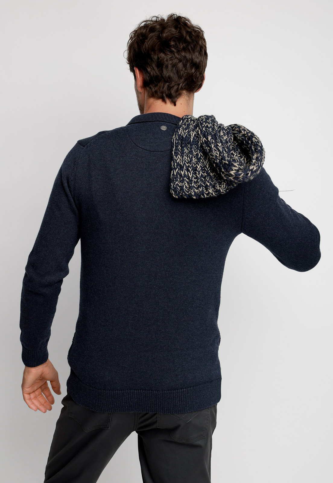CARDIGAN CLÁSICO OHIO NAVY MELANGE - 2
