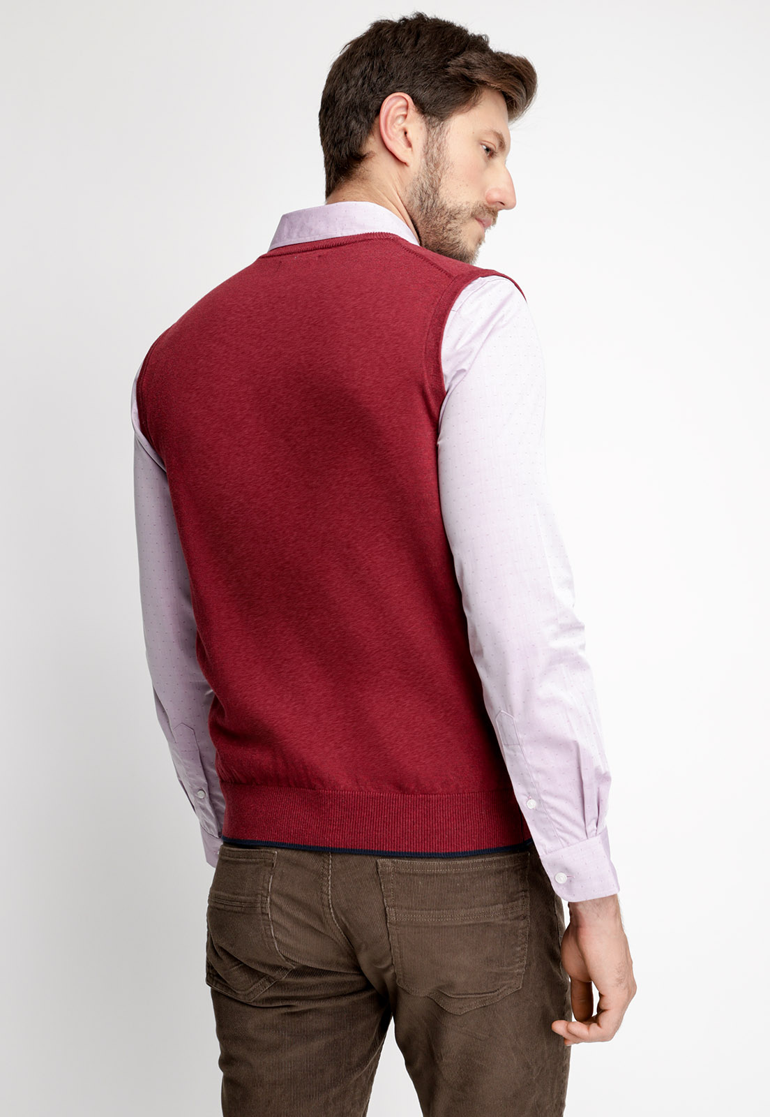 SWEATER SIN MANGAS SMART CASUAL RED MELANGE - 2