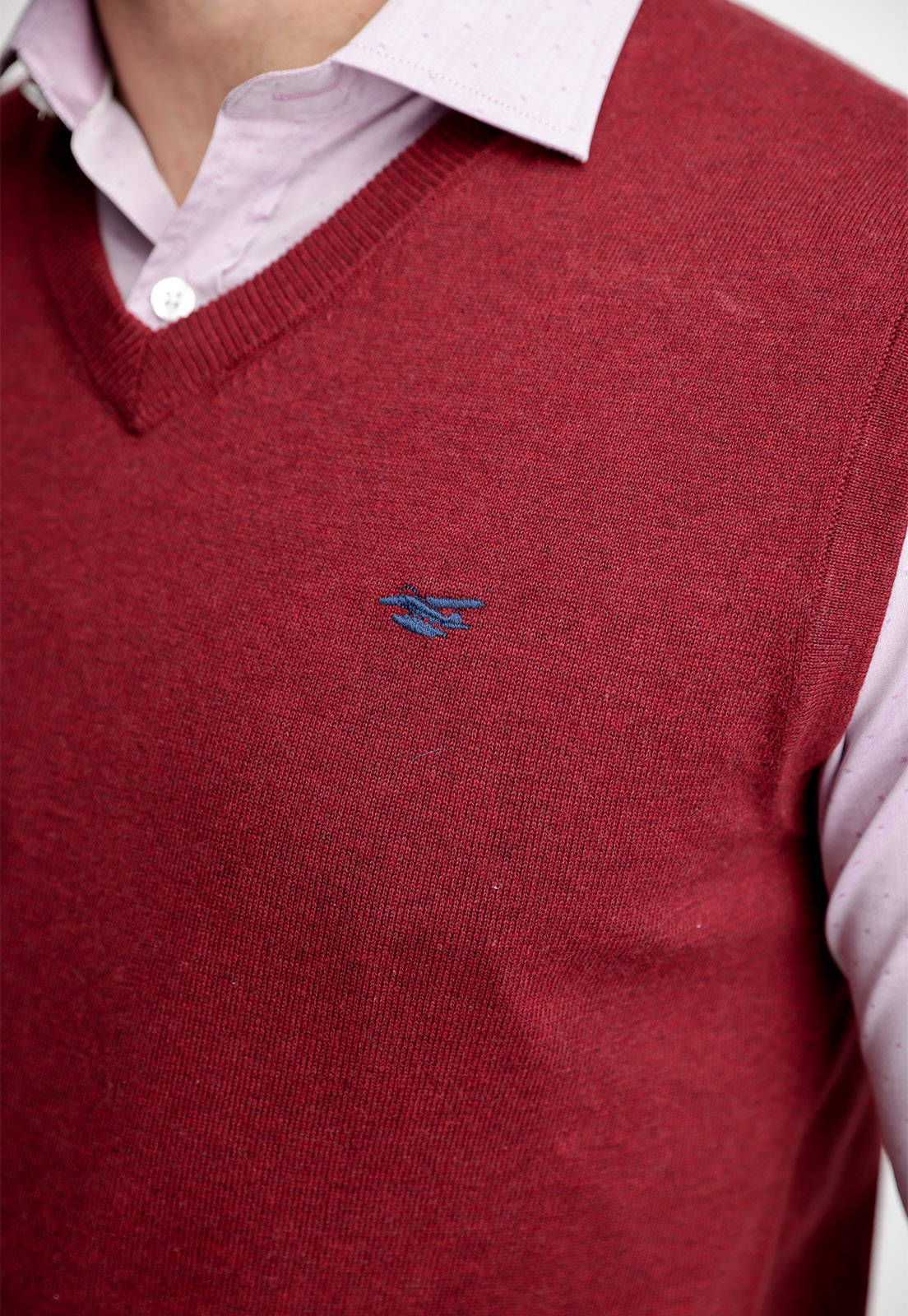 SWEATER SIN MANGAS SMART CASUAL RED MELANGE - 3