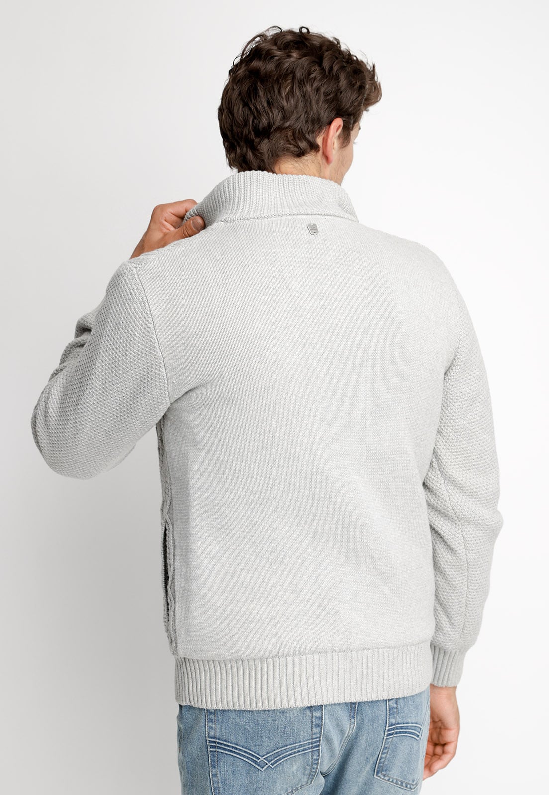 CARDIGAN SHERPA NEW YORK GREY MELANGE - 2