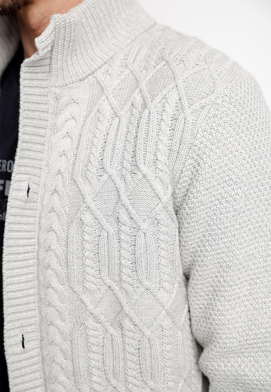 CARDIGAN SHERPA NEW YORK GREY MELANGE - 3