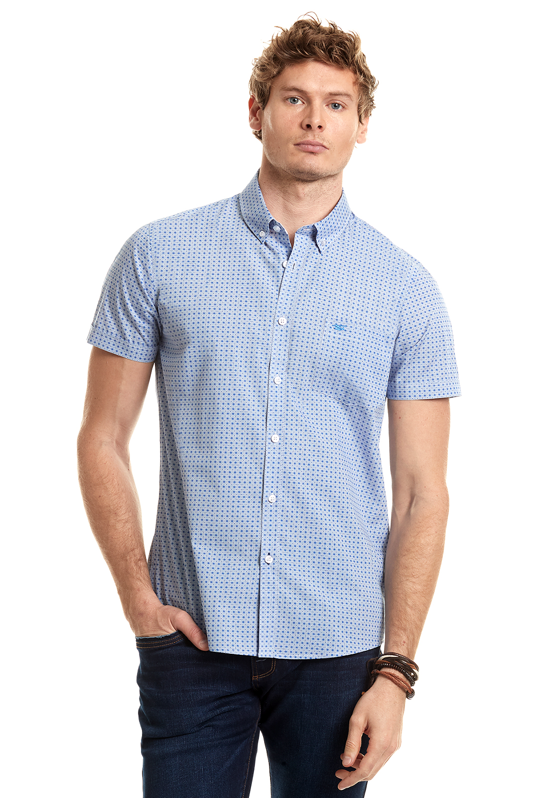 CAMISA ESTAMPADA LOUSIANA F BLUE - 1