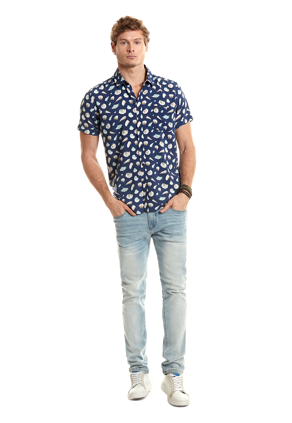 CAMISA ESTAMPADA HAMPTONS FJ NAVY - 2