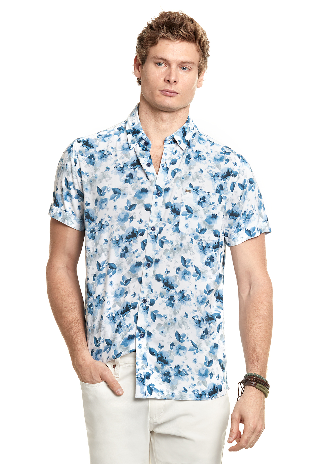 CAMISA ESTAMPADA BROOKLYN FJ WHITE - 1
