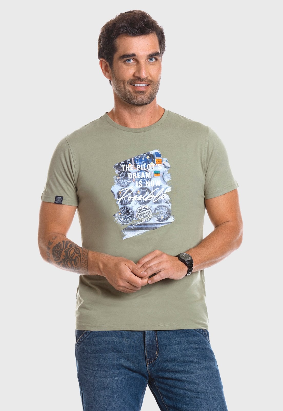 POLERA FLORIDA OLIVE - 1