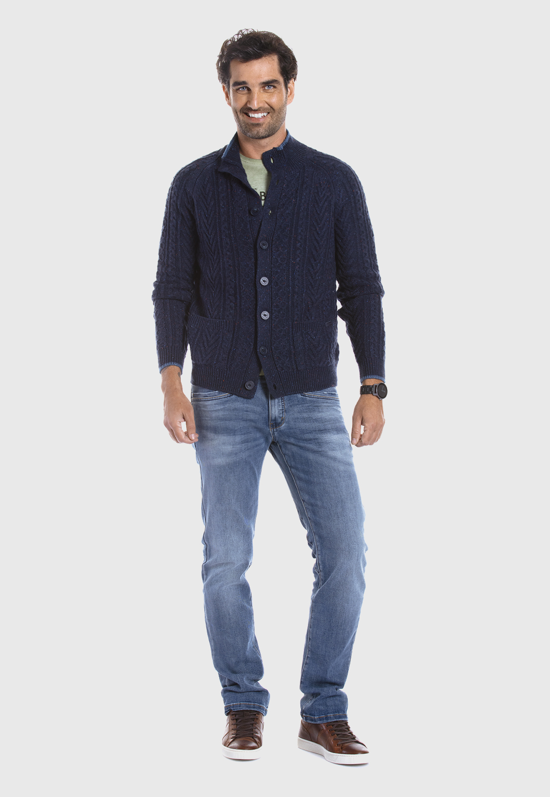 CARDIGAN MONTANA NAVY MELANGE - 2