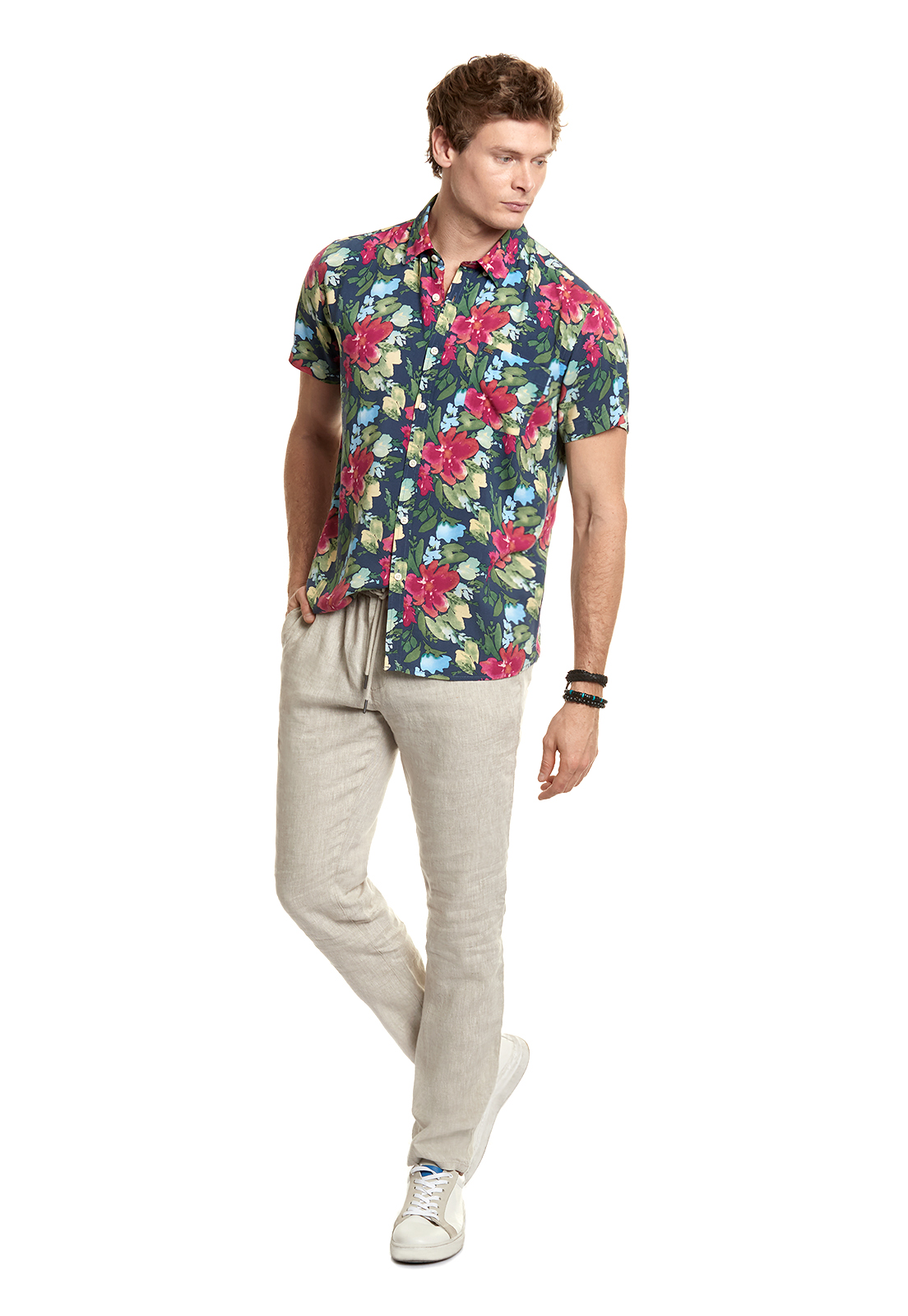 CAMISA ESTAMPADA HAWAI FJ NAVY - 2