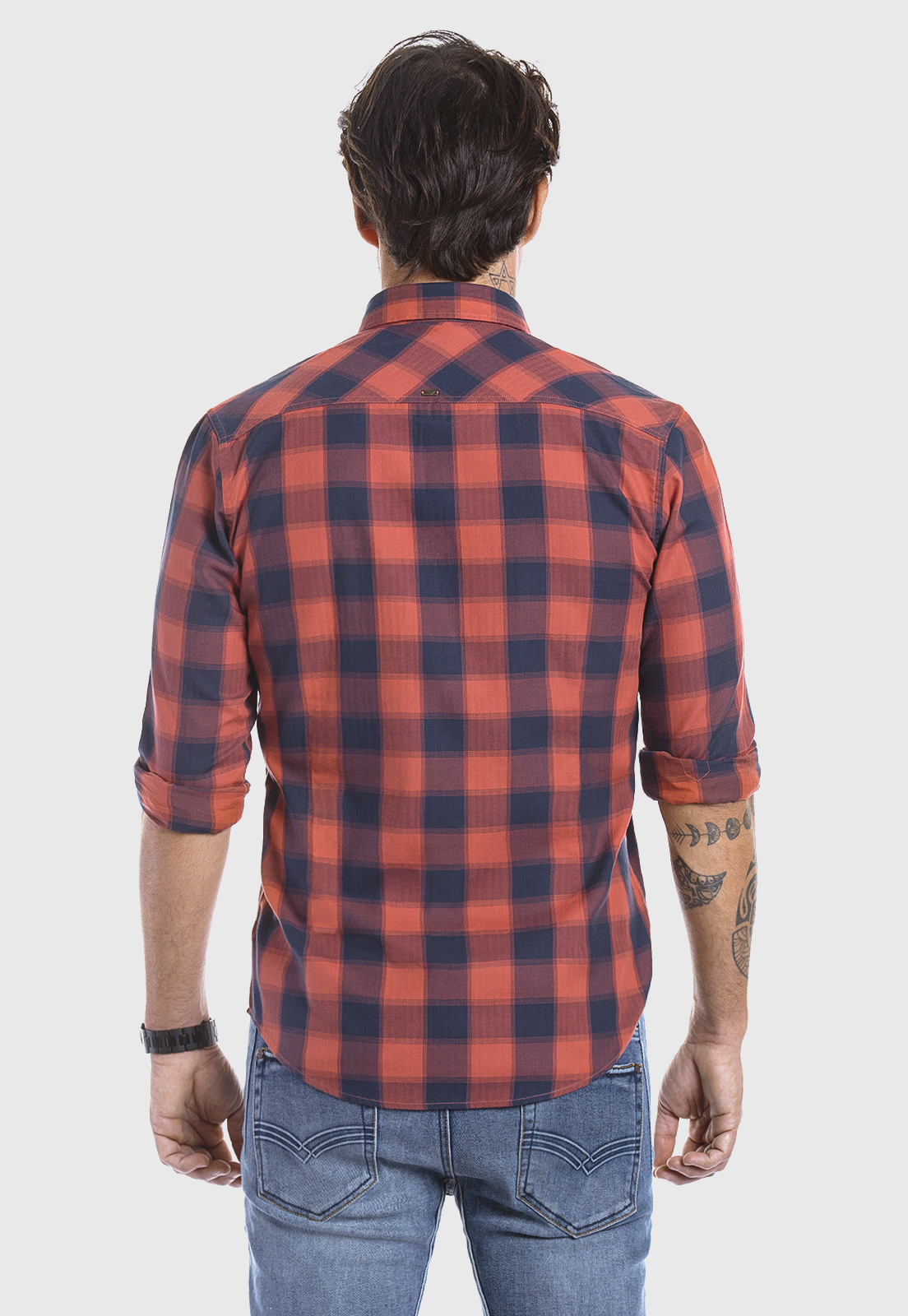 CAMISA CHECKERED BOSTON FJ DK BRICK - 3