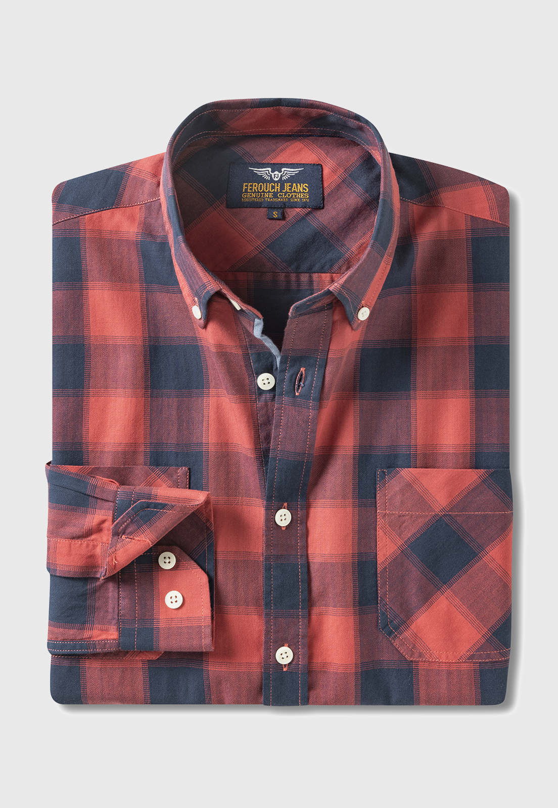 CAMISA CHECKERED BOSTON FJ DK BRICK - 5