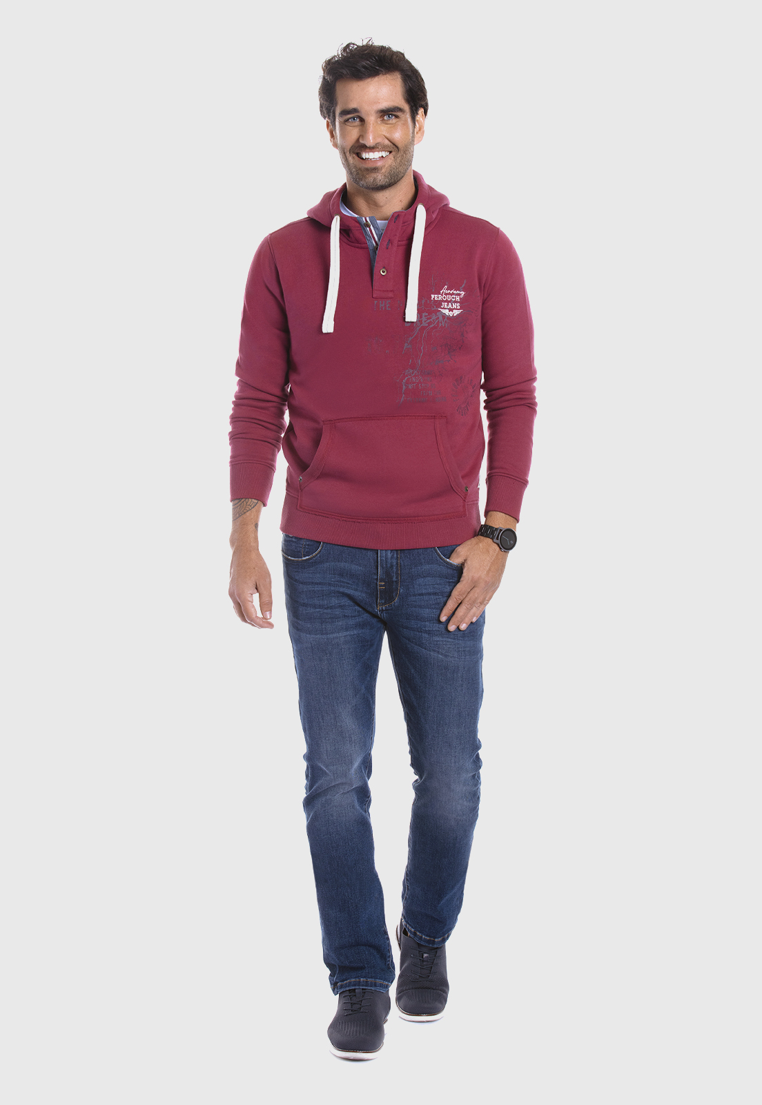 POLERÓN HOODIE WISCONSIN BURGUNDY - 2