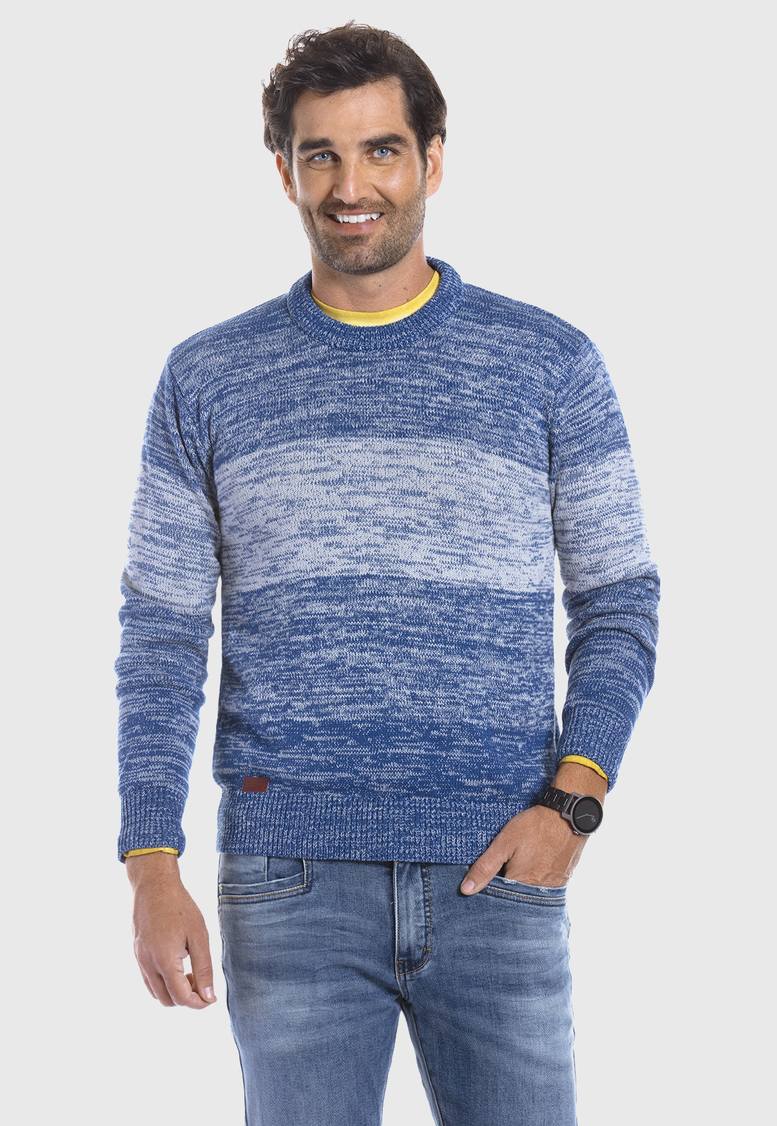 SWEATER NEW JERSEY BLUE MELANGE - 1