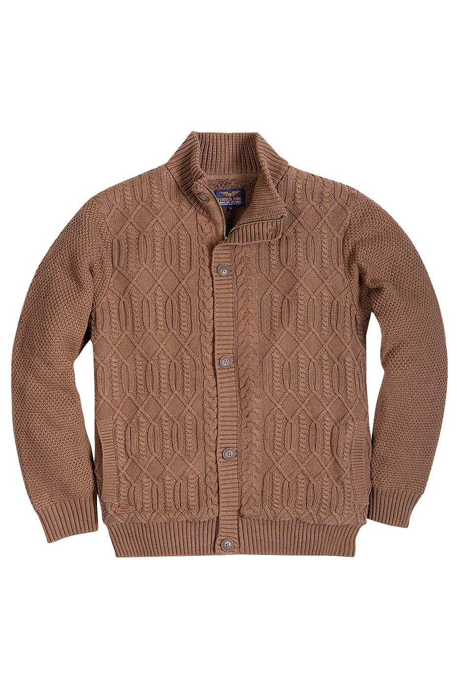 CARDIGAN SHERPA NEW YORK COFFE MELANGE - 1