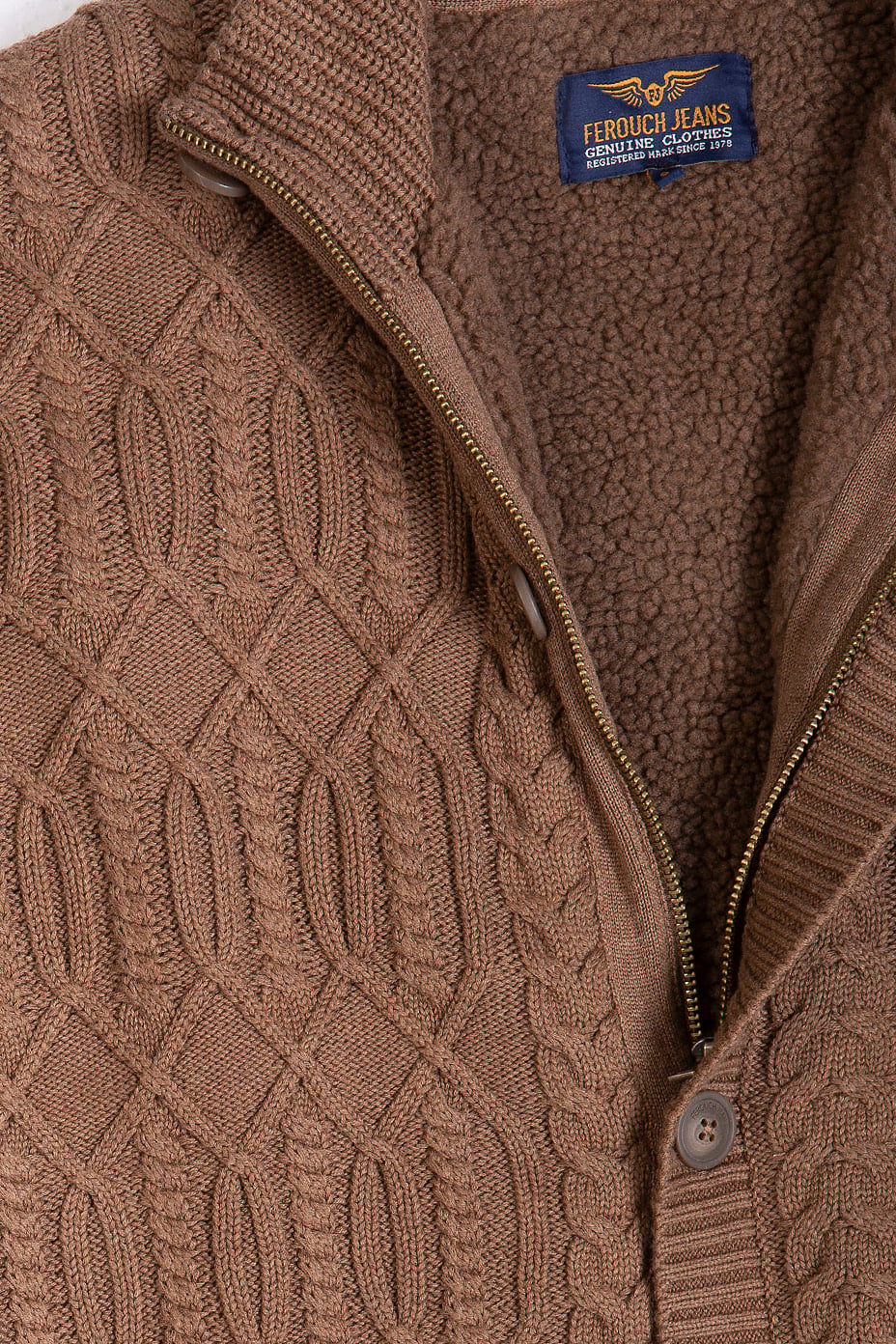 CARDIGAN SHERPA NEW YORK COFFE MELANGE - 3