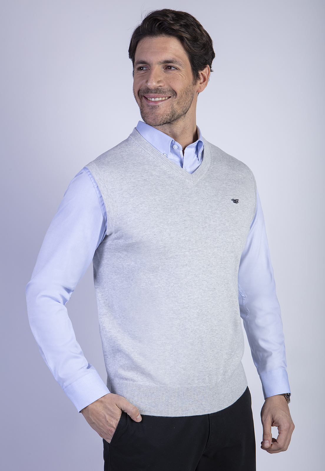 SWEATER SMART CASUAL W/S LT GREY MELA - 1
