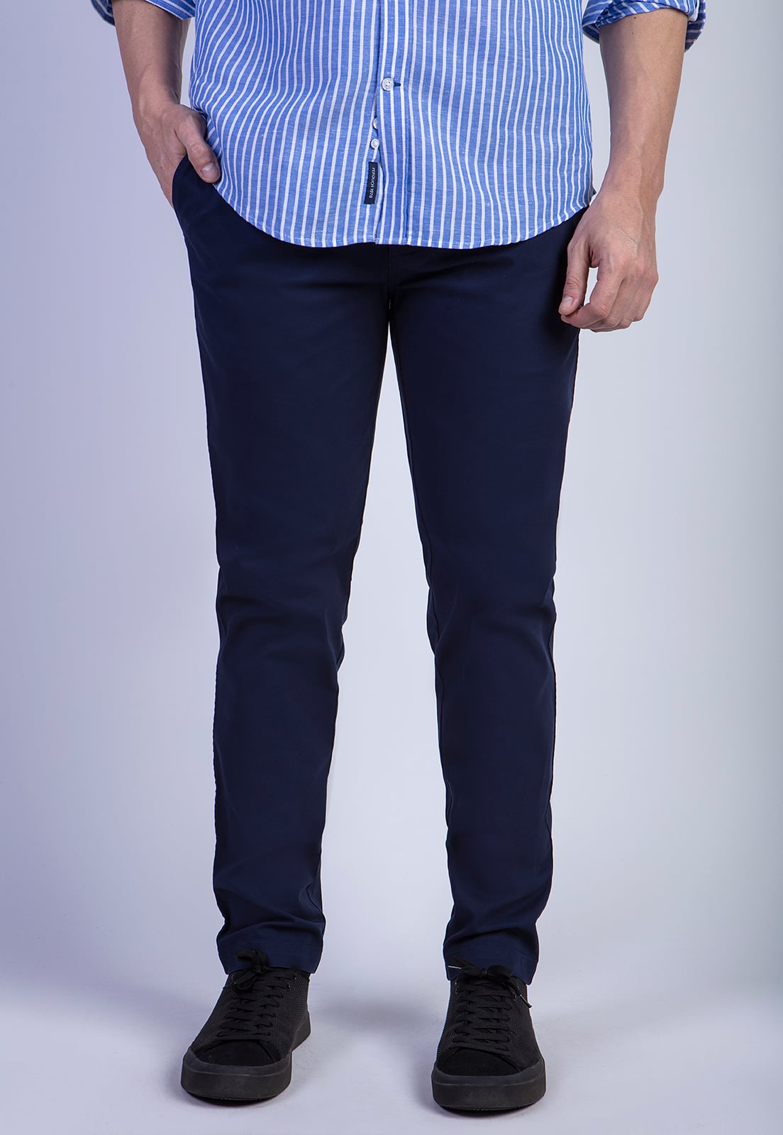 PANTALÓN ALGODÓN HOMBRE FEROUCH BLUE 206002X0223 TWILL SLIM /31 DK. - 1