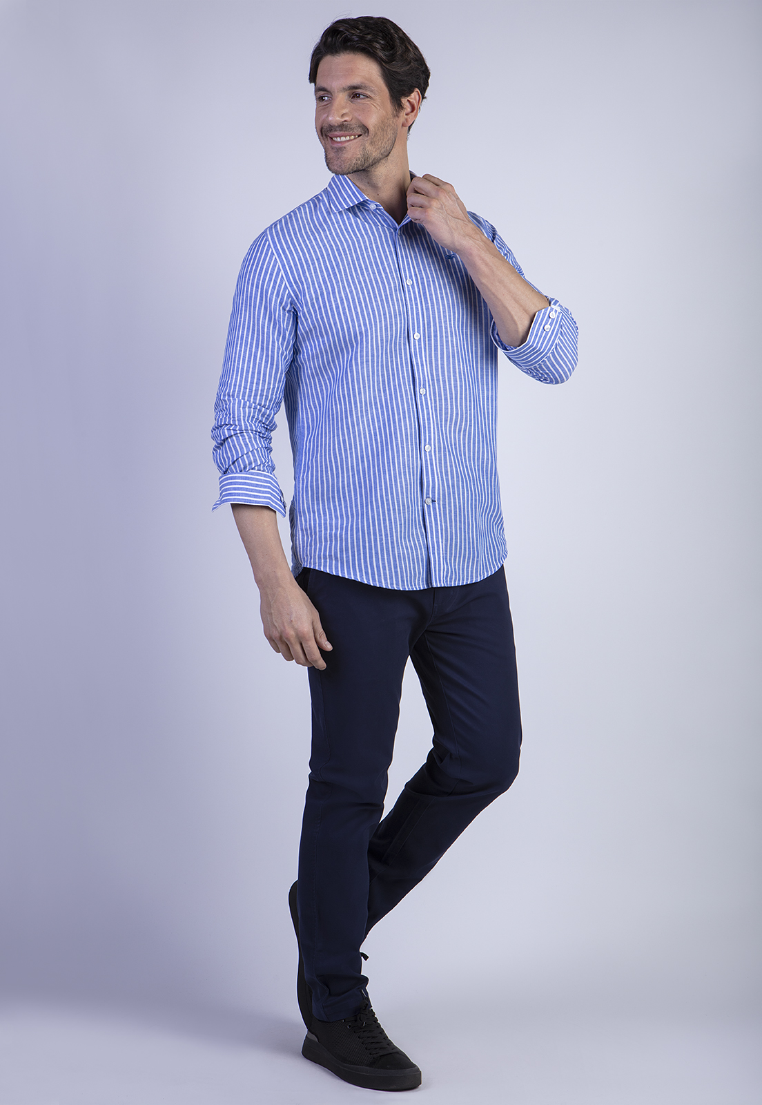 PANTALÓN ALGODÓN HOMBRE FEROUCH BLUE 206002X0223 TWILL SLIM /31 DK. - 3