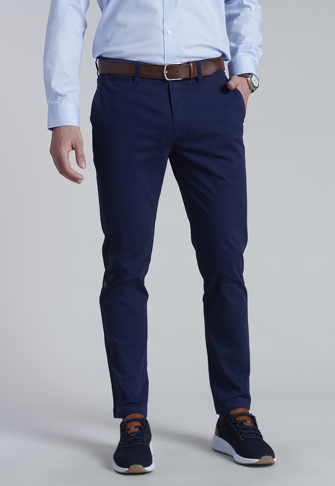 PANTALÓN ALGODÓN HOMBRE FEROUCH BLUE 206002X0223 TWILL SLIM /31 DK. - 5