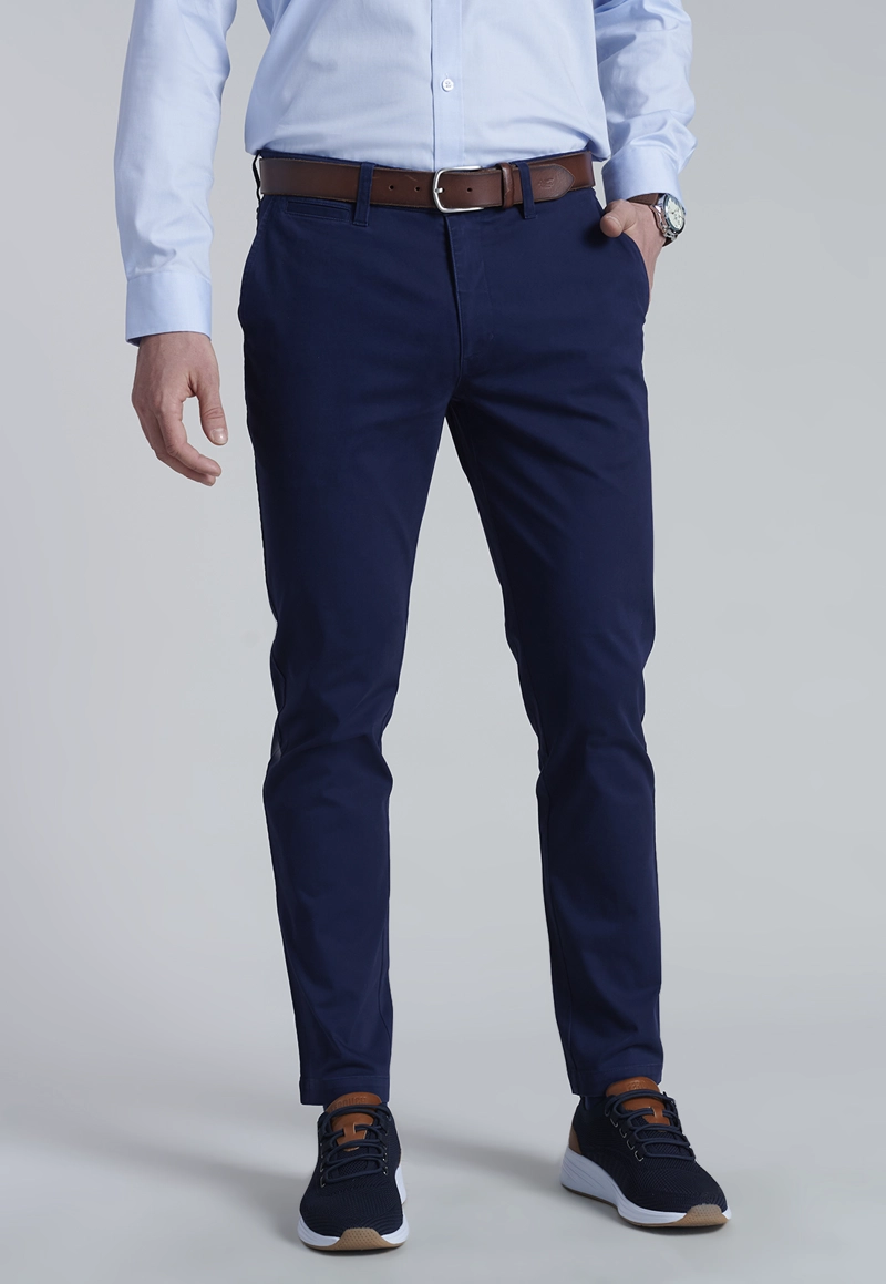 PANTALÓN ALGODÓN HOMBRE FEROUCH BLUE 206002X0223 TWILL SLIM /31 DK. - 5
