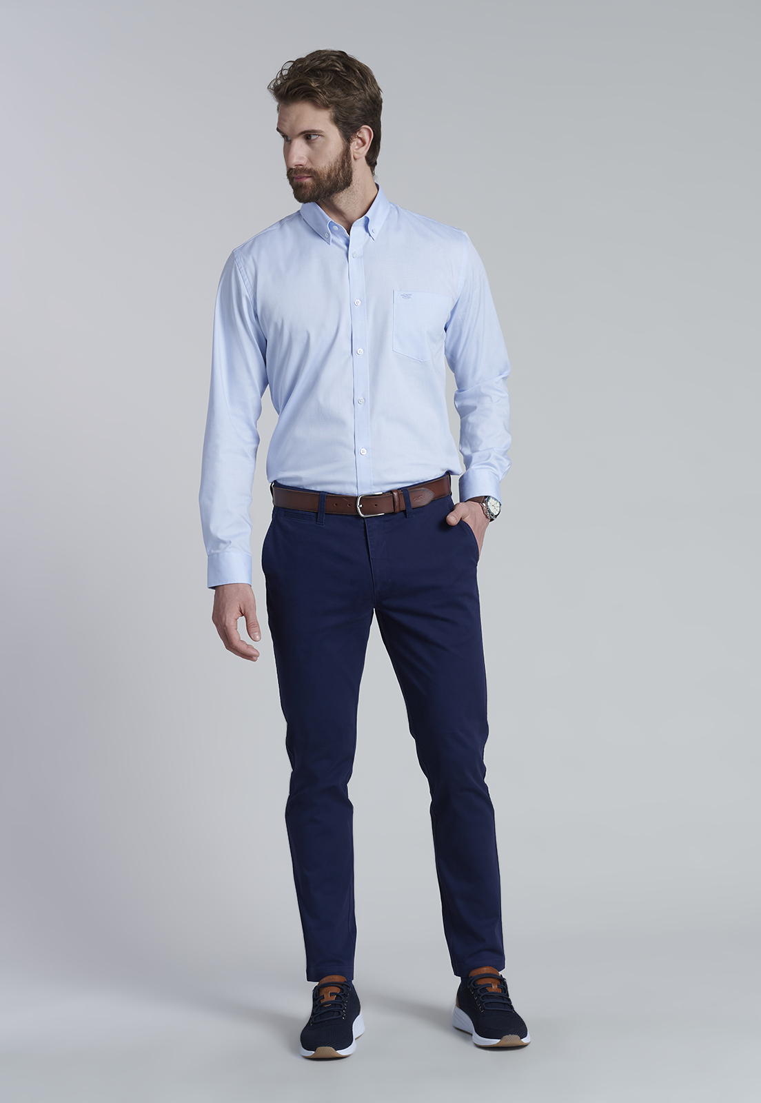 PANTALÓN ALGODÓN HOMBRE FEROUCH BLUE 206002X0223 TWILL SLIM /31 DK. - 6