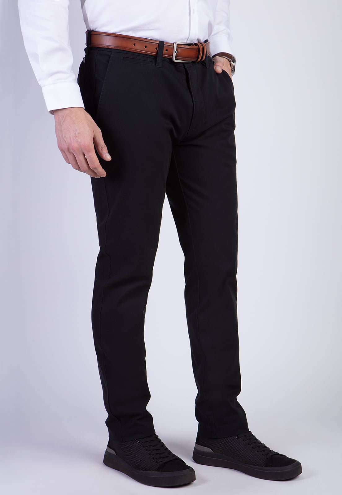 PANTALÓN ALGODÓN HOMBRE FEROUCH BLACK 206003X0016 TWILL SLIM L/33 - 1