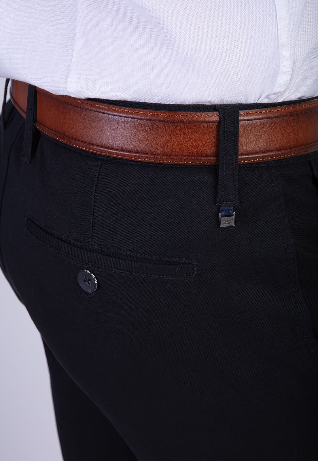 PANTALÓN ALGODÓN HOMBRE FEROUCH BLACK 206003X0016 TWILL SLIM L/33 - 4