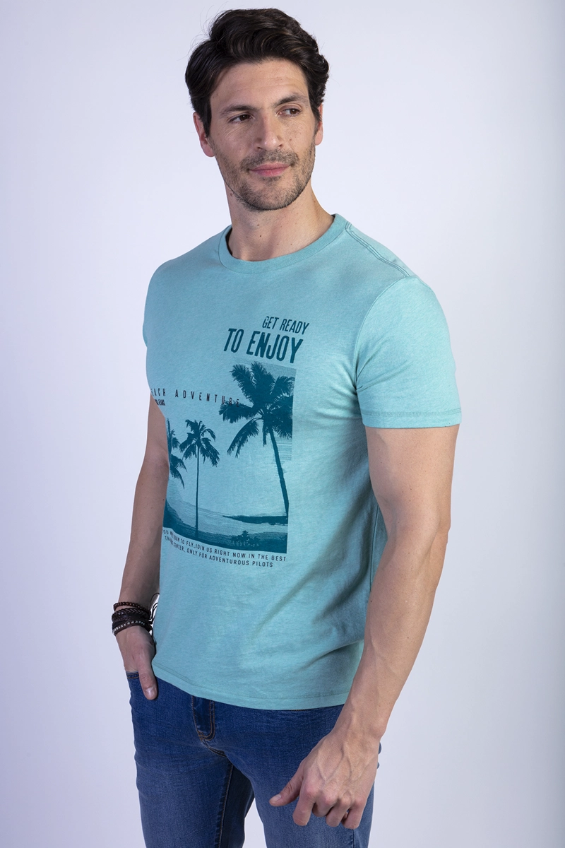 POLERA OREGON BLUE MELANGE - 1