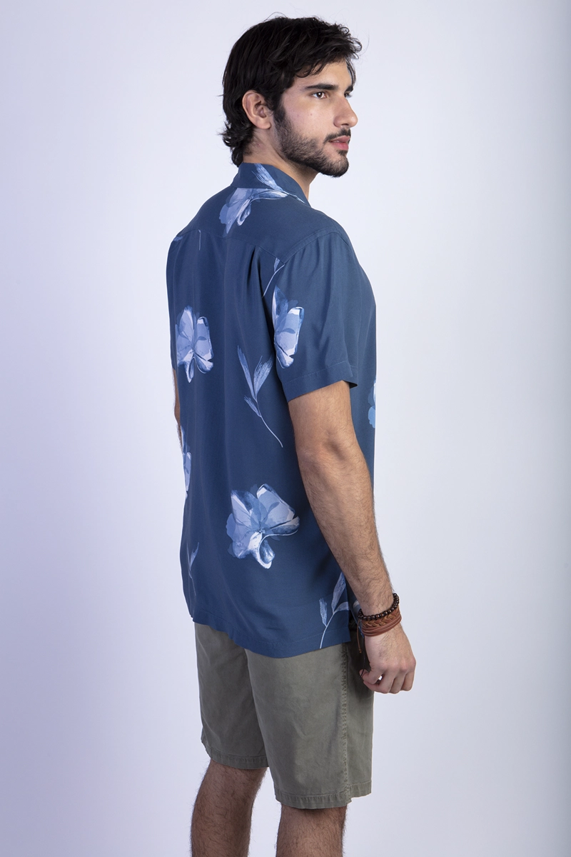 CAMISA ESTAMPADA FLORES FJ BLUE - 2