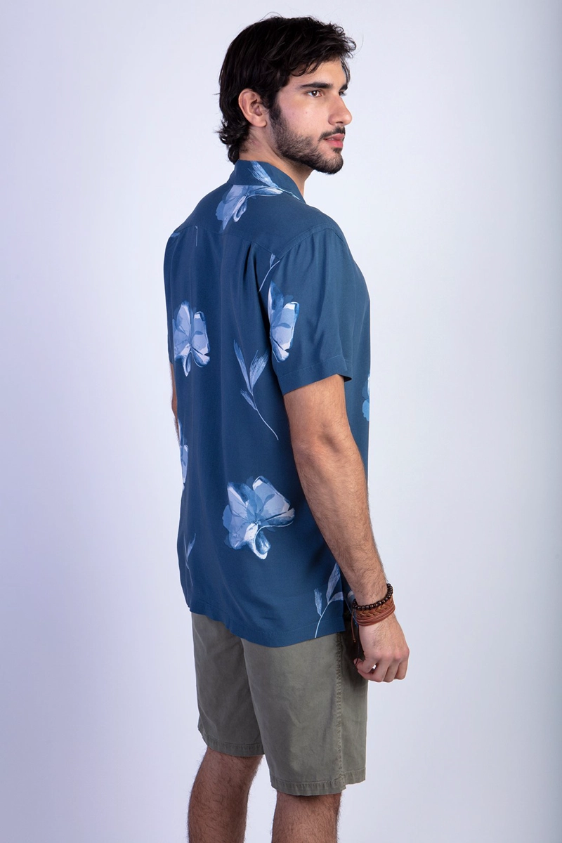 CAMISA ESTAMPADA FLORES FJ BLUE - 2
