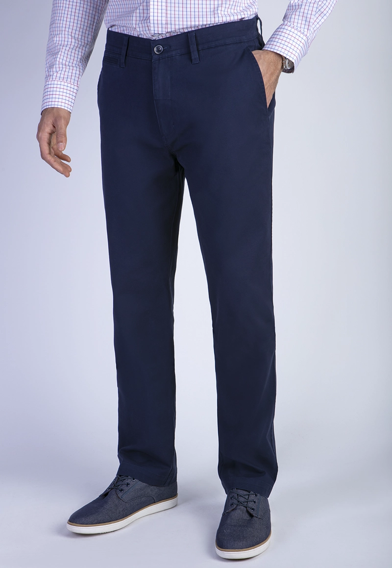 PANTALÓN ALGODÓN HOMBRE FEROUCH BLUE 206000X0223 TWILL WITHOUT PLEATS L/31 DK. - 1