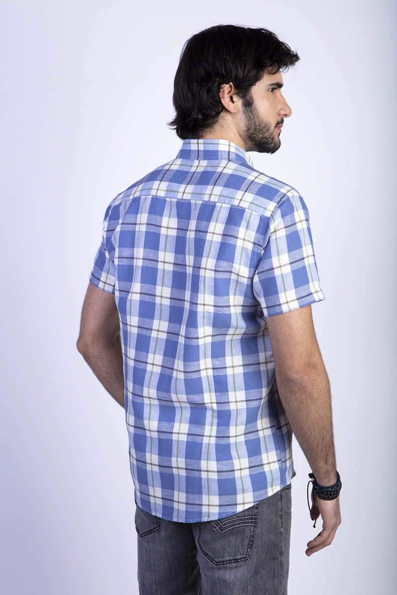 CAMISA CHECKERED MORGAN F BLUE - 2
