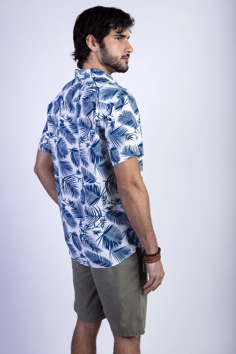 CAMISA ESTAMPADA PALMERA FJ BLUE - 2